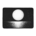 Black And White Moonlight Print Kitchen Mat