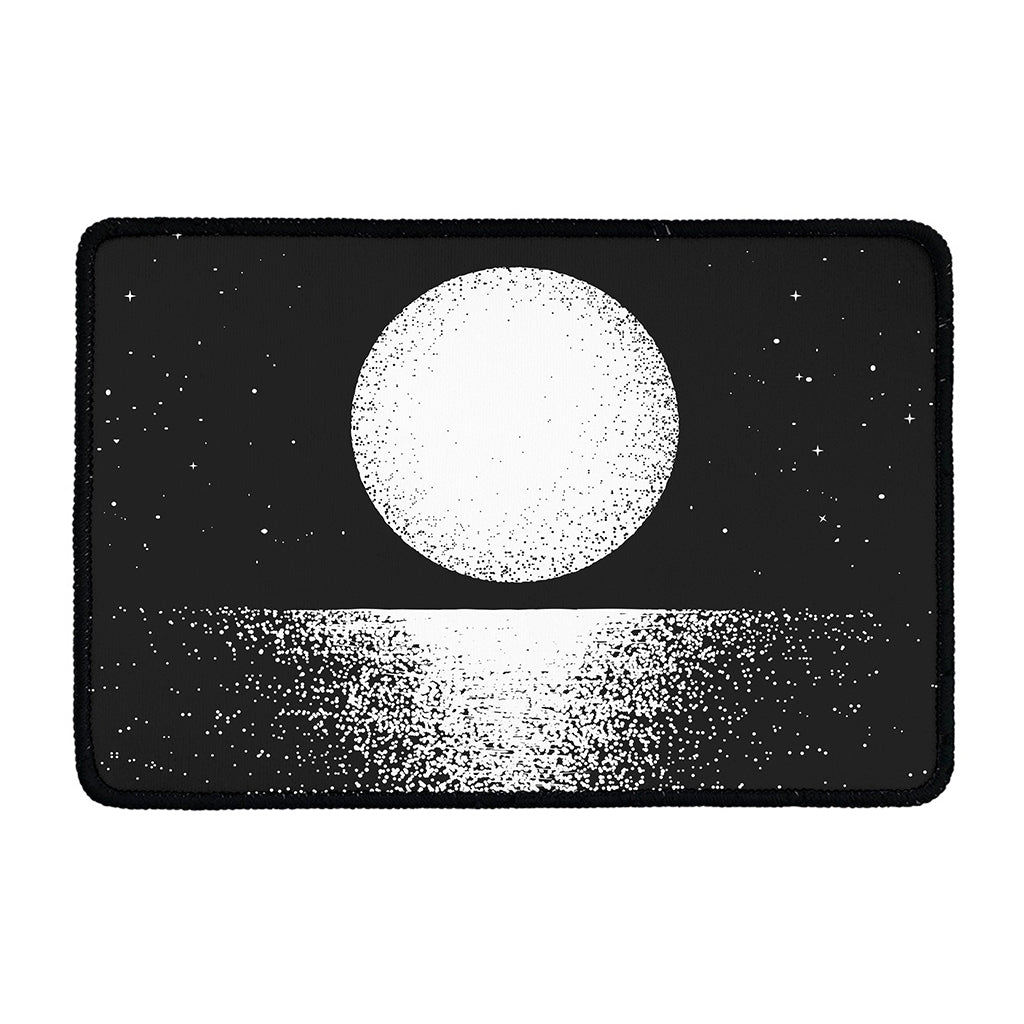 Black And White Moonlight Print Kitchen Mat