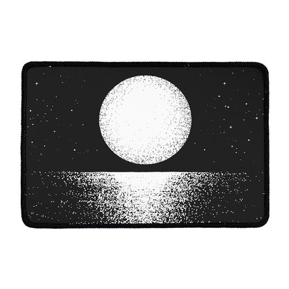 Black And White Moonlight Print Kitchen Mat