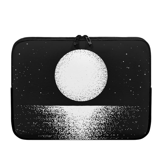 Black And White Moonlight Print Laptop Sleeve