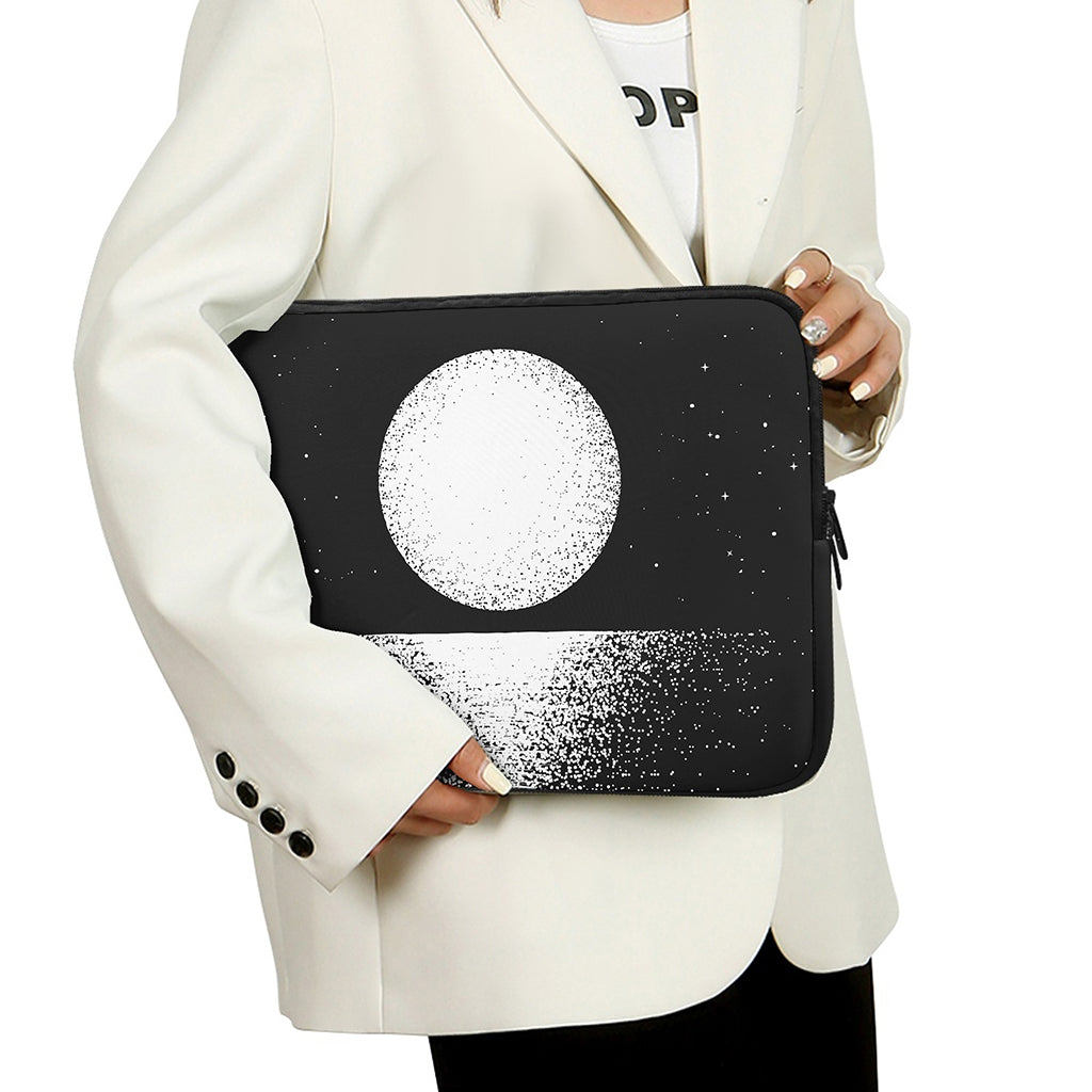 Black And White Moonlight Print Laptop Sleeve