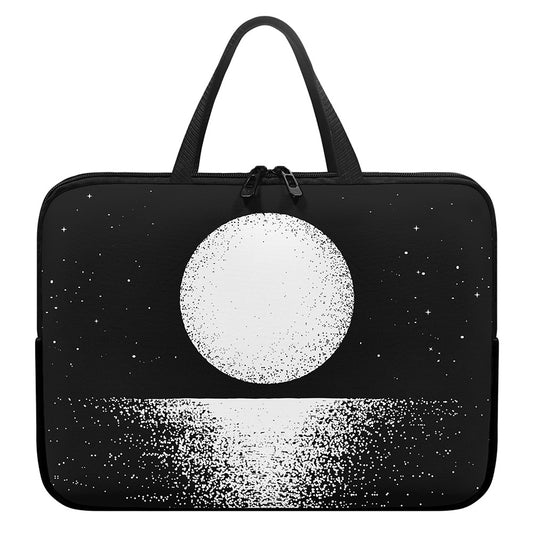 Black And White Moonlight Print Laptop Sleeve With Handle