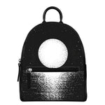 Black And White Moonlight Print Leather Backpack