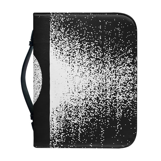 Black And White Moonlight Print Leather Bible Cover