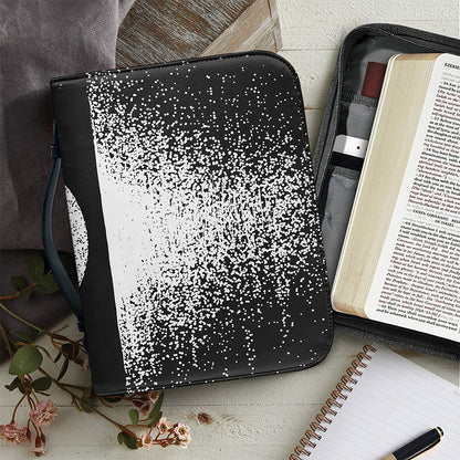 Black And White Moonlight Print Leather Bible Cover