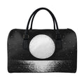 Black And White Moonlight Print Leather Duffel Bag