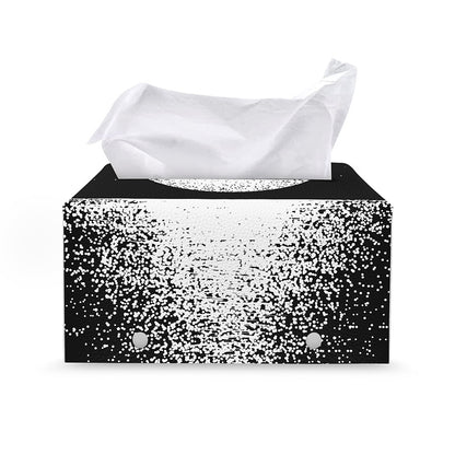 Black And White Moonlight Print Leather Tissue Box Cover