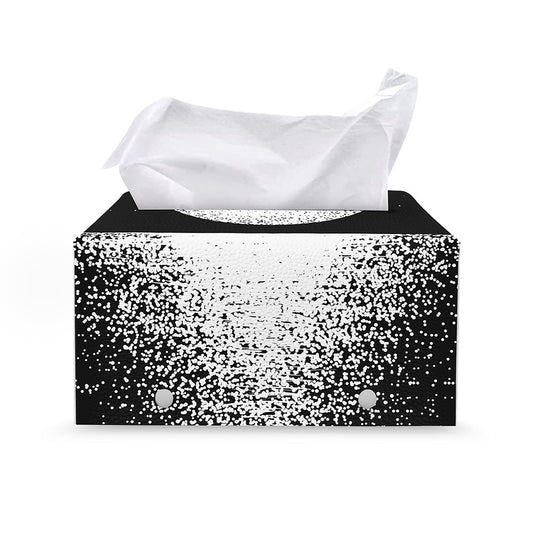Black And White Moonlight Print Leather Tissue Box Cover