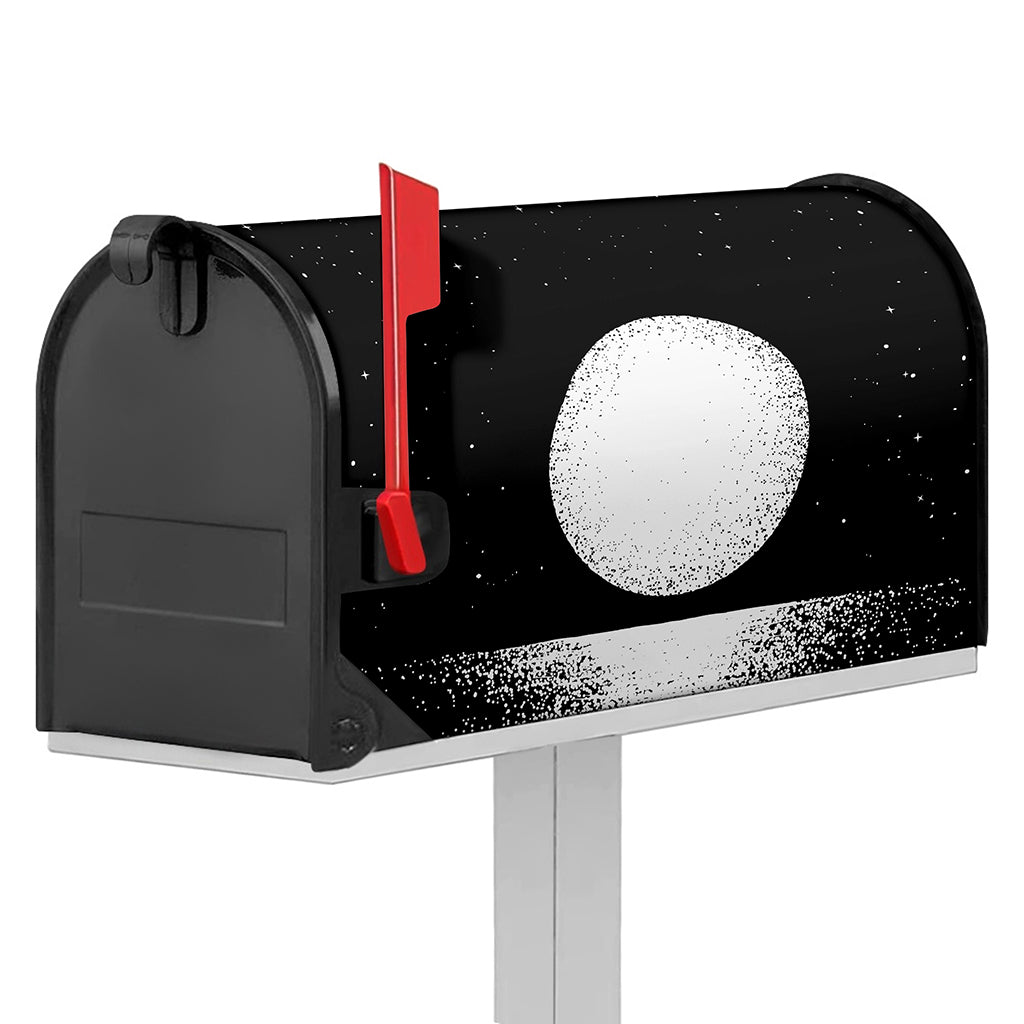 Black And White Moonlight Print Mailbox Cover