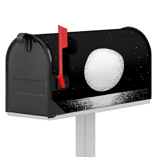 Black And White Moonlight Print Mailbox Cover