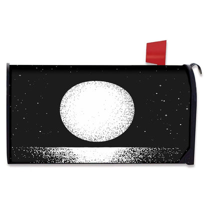 Black And White Moonlight Print Mailbox Cover