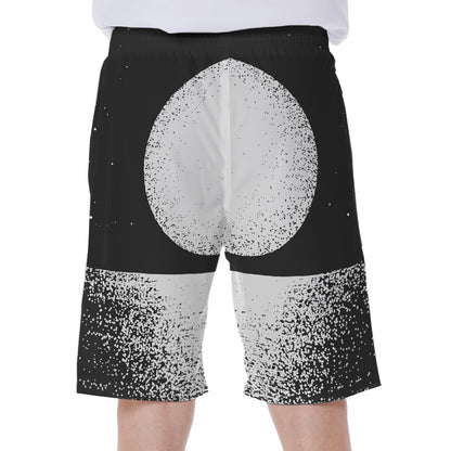 Black And White Moonlight Print Men's Beach Shorts