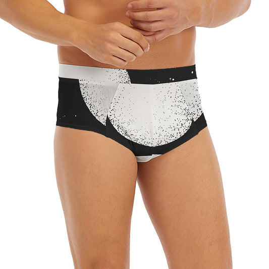 Black And White Moonlight Print Men's Briefs