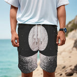 Black And White Moonlight Print Men's Cargo Shorts
