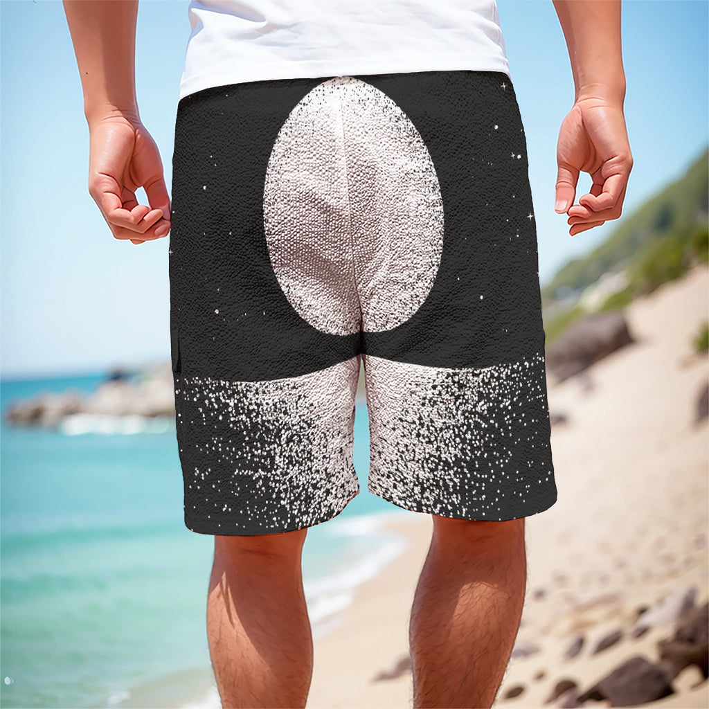 Black And White Moonlight Print Men's Cargo Shorts