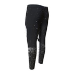 Black And White Moonlight Print Men's Compression Pants