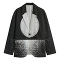 Black And White Moonlight Print Men's Cotton Blazer