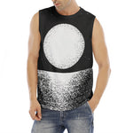 Black And White Moonlight Print Men's Fitness Tank Top