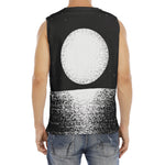 Black And White Moonlight Print Men's Fitness Tank Top
