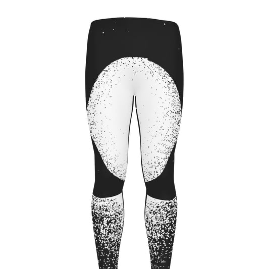 Black And White Moonlight Print Men's leggings