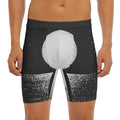 Black And White Moonlight Print Men's Long Boxer Briefs