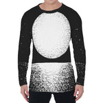 Black And White Moonlight Print Men's Long Sleeve T-Shirt