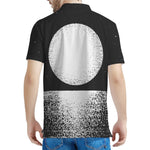 Black And White Moonlight Print Men's Polo Shirt