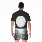 Black And White Moonlight Print Men's Rompers