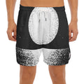 Black And White Moonlight Print Men's Split Running Shorts