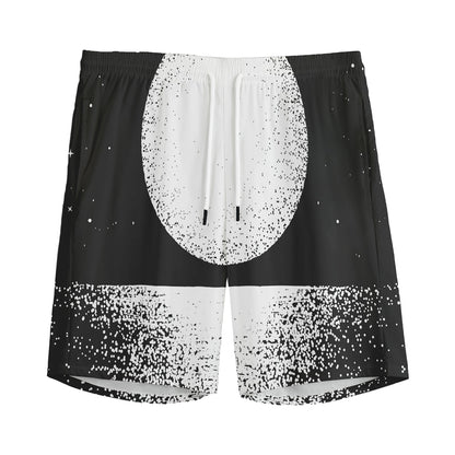 Black And White Moonlight Print Men's Sports Shorts