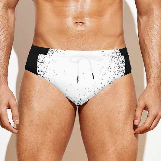 Black And White Moonlight Print Men's Swim Briefs