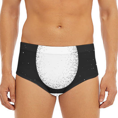 Black And White Moonlight Print Men's Triangle Swim Briefs