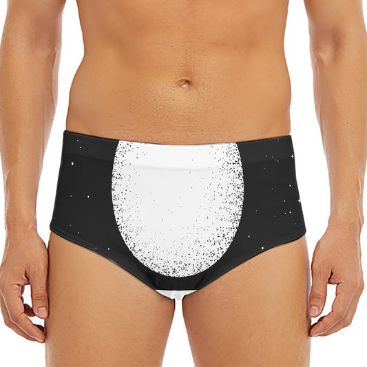 Black And White Moonlight Print Men's Triangle Swim Briefs