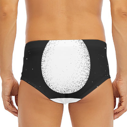 Black And White Moonlight Print Men's Triangle Swim Briefs