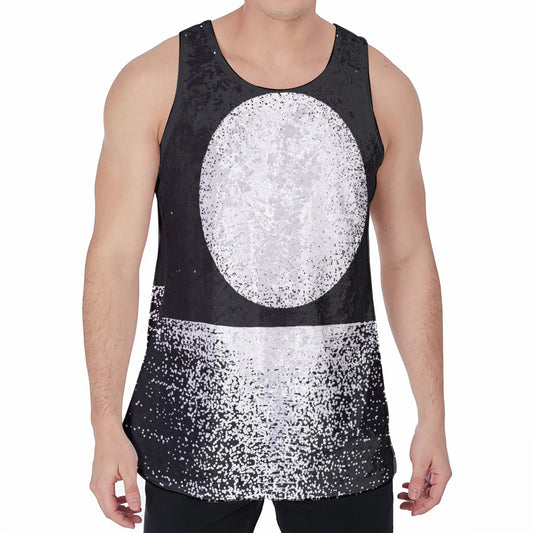Black And White Moonlight Print Men's Velvet Tank Top