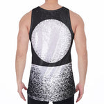 Black And White Moonlight Print Men's Velvet Tank Top