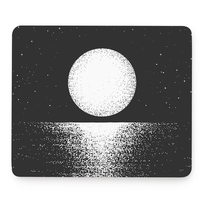 Black And White Moonlight Print Mouse Pad
