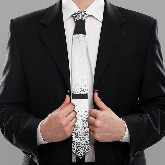 Black And White Moonlight Print Necktie
