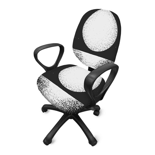 Black And White Moonlight Print Office Chair Cover