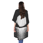 Black And White Moonlight Print Open Front Beach Cover Up