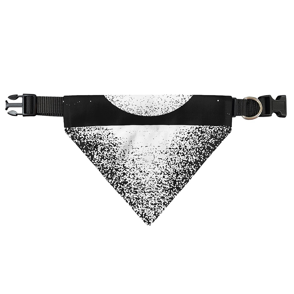 Black And White Moonlight Print Over The Collar Dog Bandana