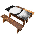 Black And White Moonlight Print Picnic Table Cover