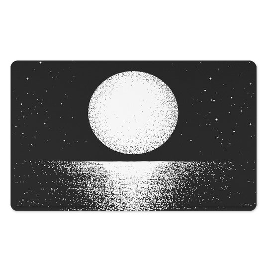 Black And White Moonlight Print Polyester Doormat