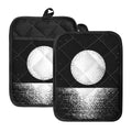Black And White Moonlight Print Pot Holders With Pocket