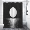 Black And White Moonlight Print Premium Shower Curtain