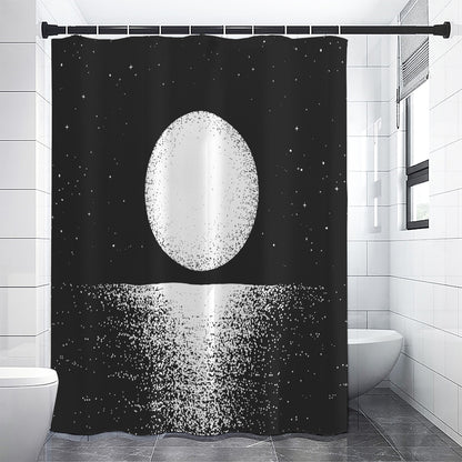 Black And White Moonlight Print Premium Shower Curtain