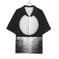 Black And White Moonlight Print Rayon Hawaiian Shirt