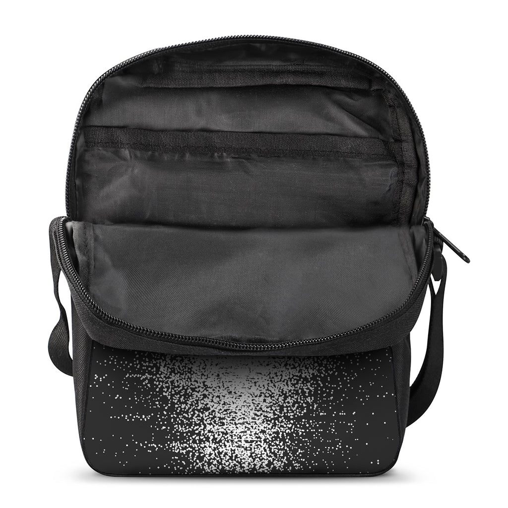 Black And White Moonlight Print Rectangular Crossbody Bag