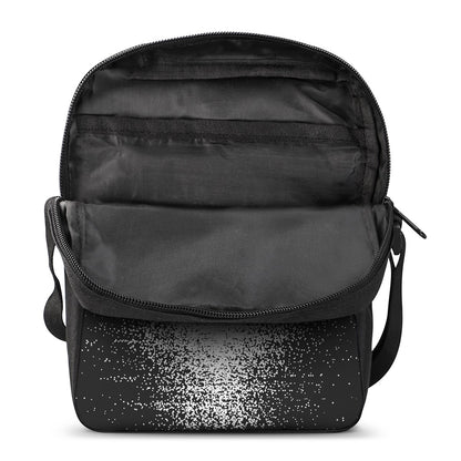 Black And White Moonlight Print Rectangular Crossbody Bag