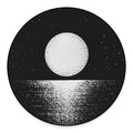 Black And White Moonlight Print Round Floor Mat